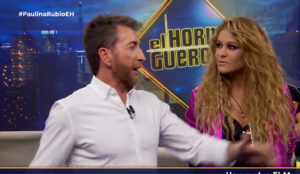 speed painter Paulina Rubio en El Hormiguero 3.0 Madrid Spain glitter painting raivard